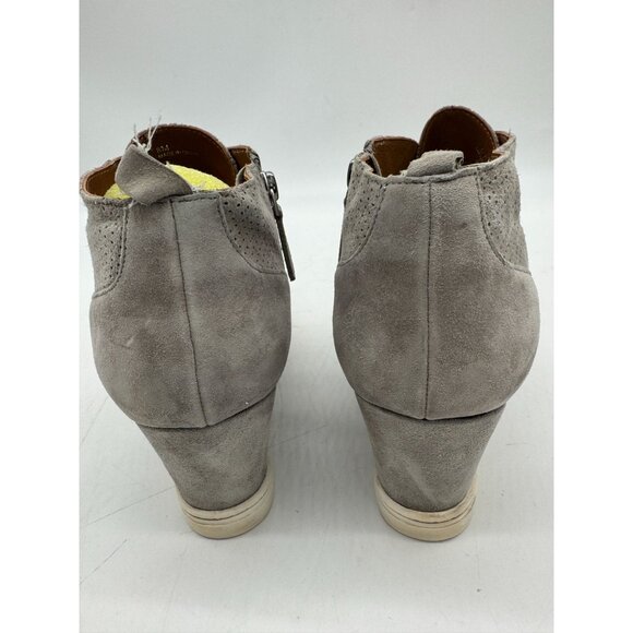 Linea Paolo Womens Felicia Perforated Wedge Sneakers Size 8M Gray Side Zipper - Picture 12 of 14